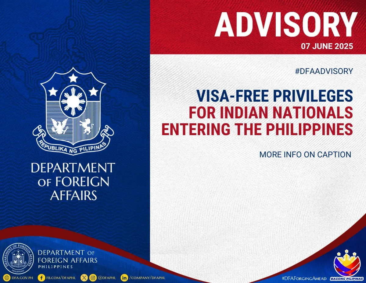 Visa-Free Privileges for Indian Nationals Entering the Philippines