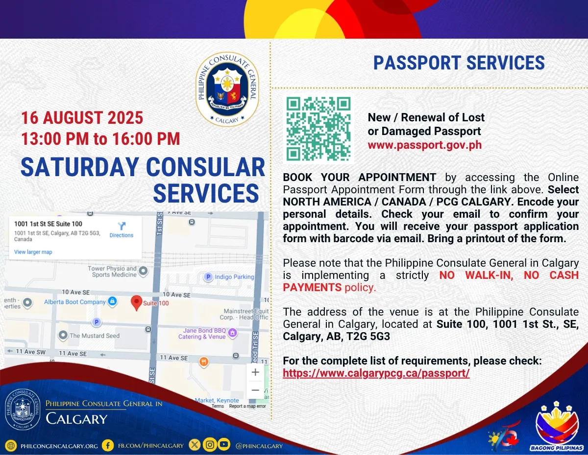 Saturday Consular Services on 16 August 2025