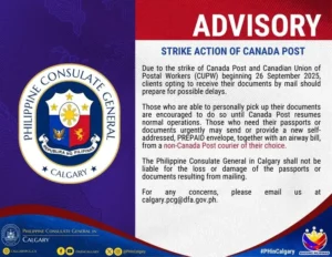 Strike action of Canada Post