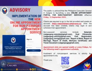 Implementation of the New Online Appointment for Non-Passport Service