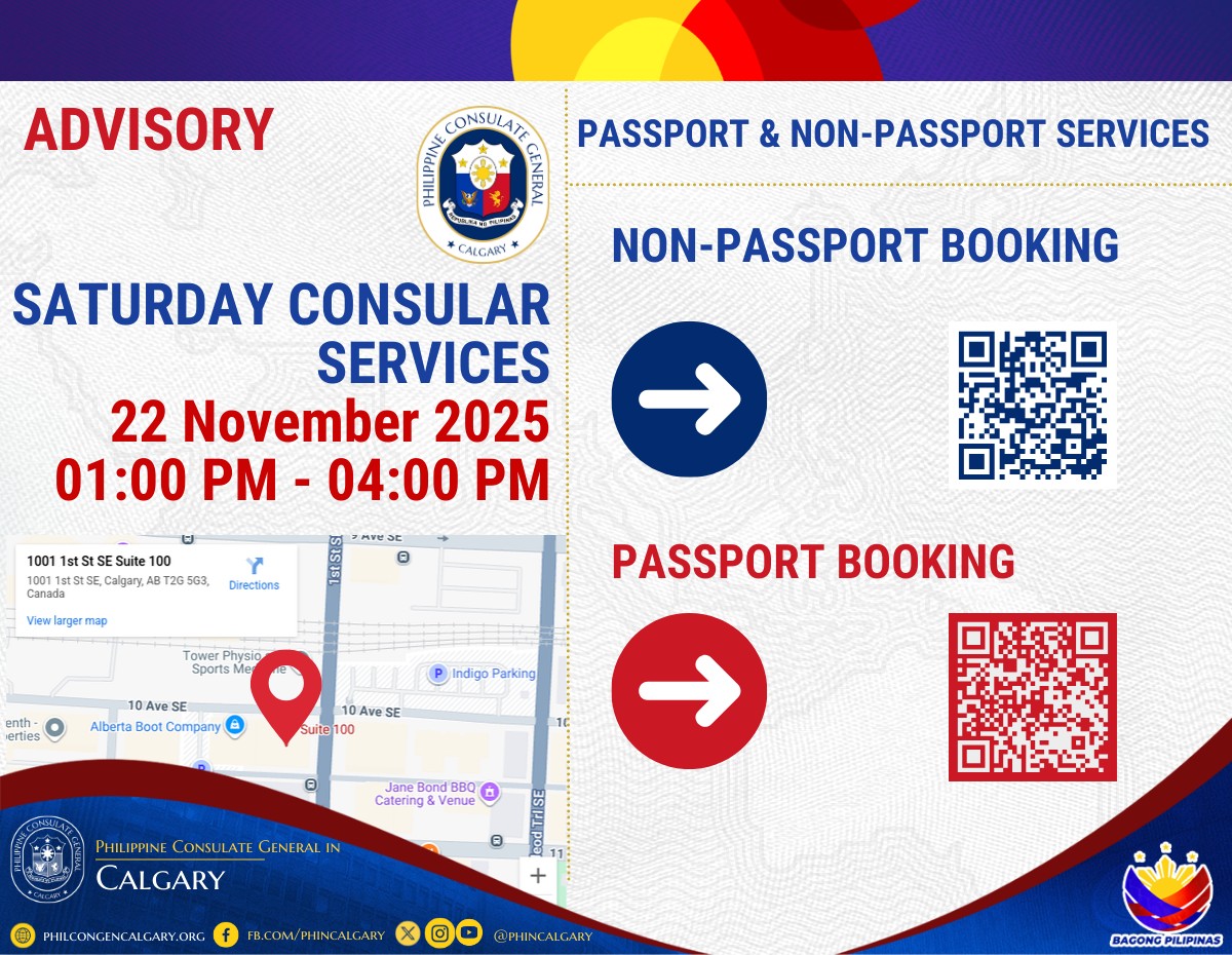 Saturday Consular Service – 22 November 2025, 1:00 P.M.- 4:00 P.M.
