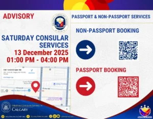 Saturday Consular Service – 13 December 2025, 1:00 P.M.- 4:00 P.M.