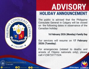 Holiday Announcement – February 16, 2026 (Monday) – Family Day