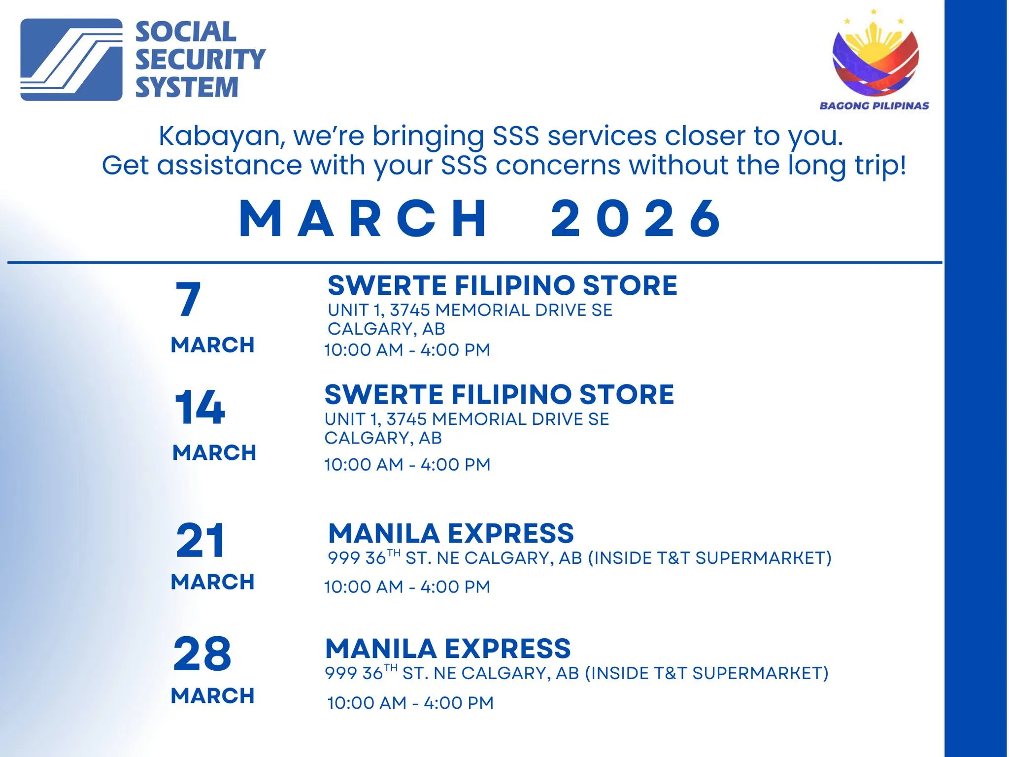 In celebration of National Women’s Month, SSS will have a special lane for women on these dates