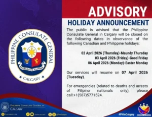 Holiday Announcement – 02 April 2016 (Maundy Thursday), 03 April 2026 (Good Friday), 06 April 2026 (Easter Monday)