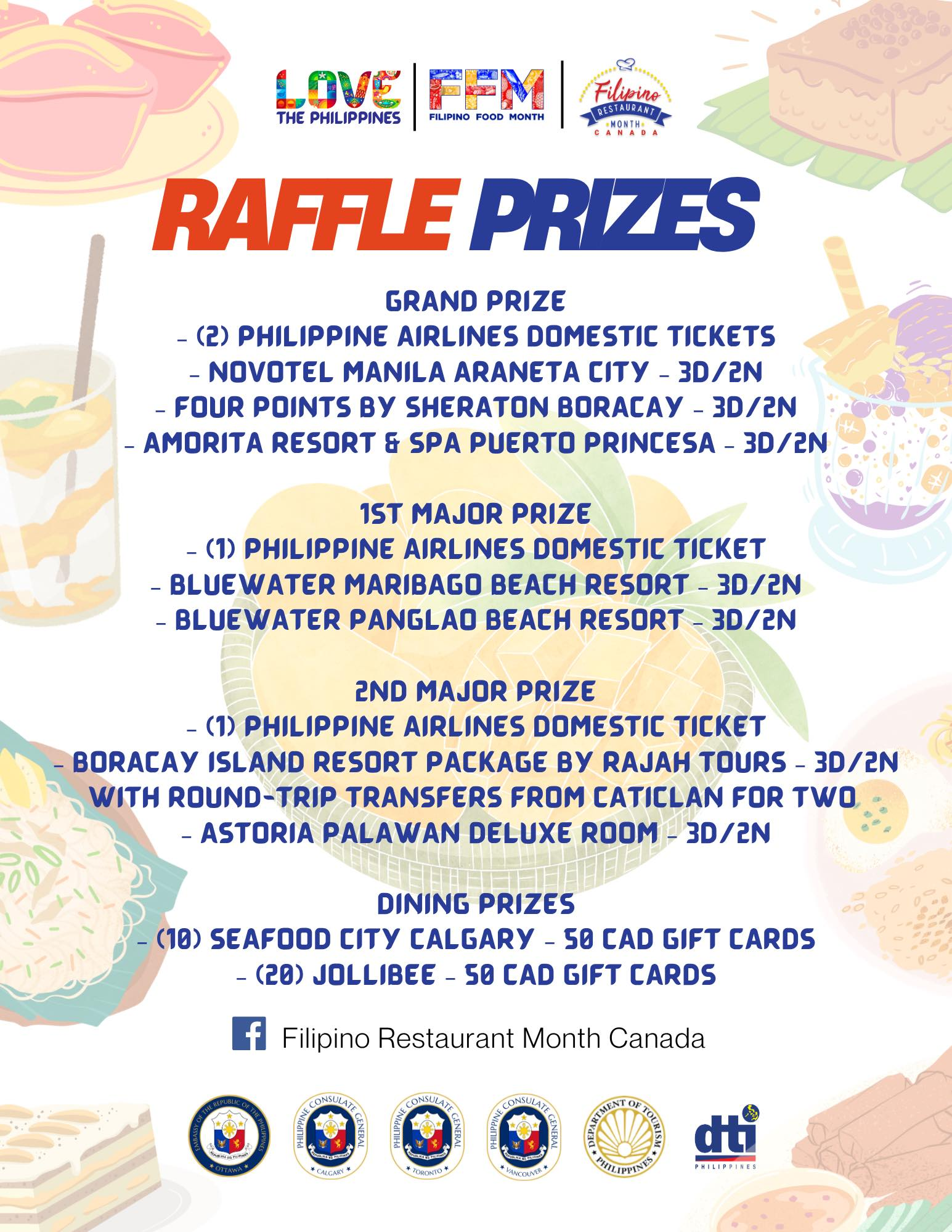 Filipino Restaurant Month in Canada – Raffle Prizes