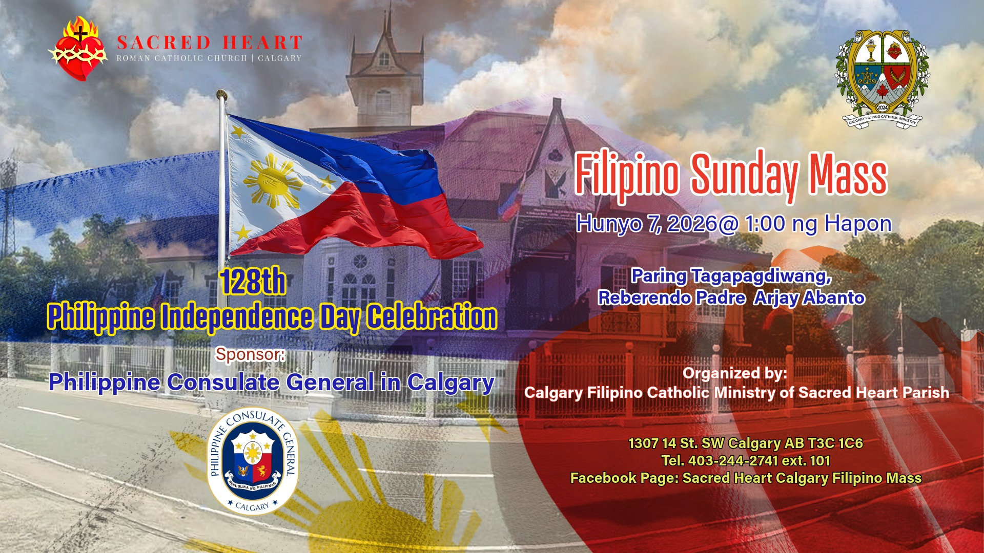 Filipino Mass at Sacred Heart Church, Calgary (June 7, 2026 at 1:00 P.M.)