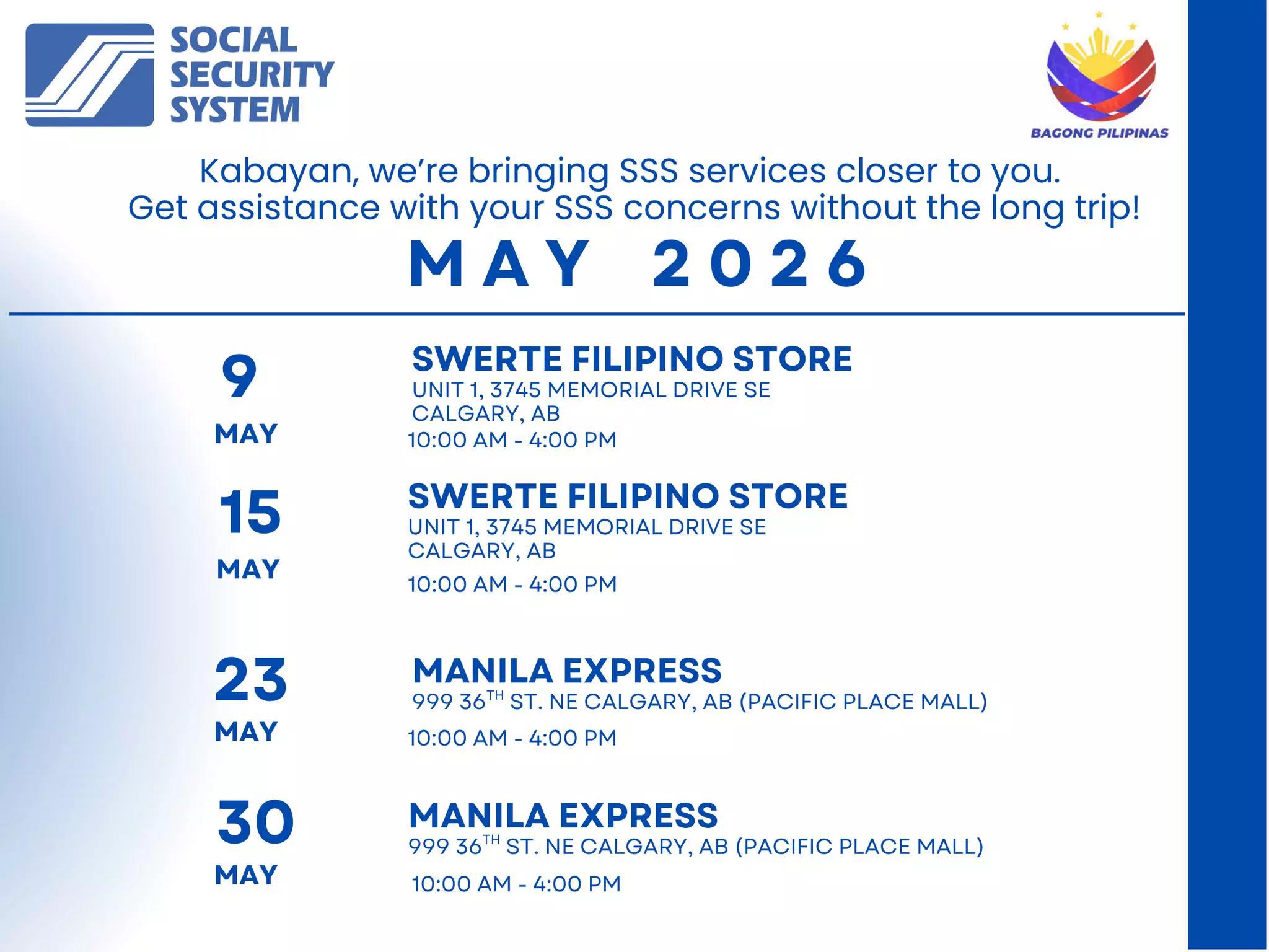 SSS May 2026 On-site Services