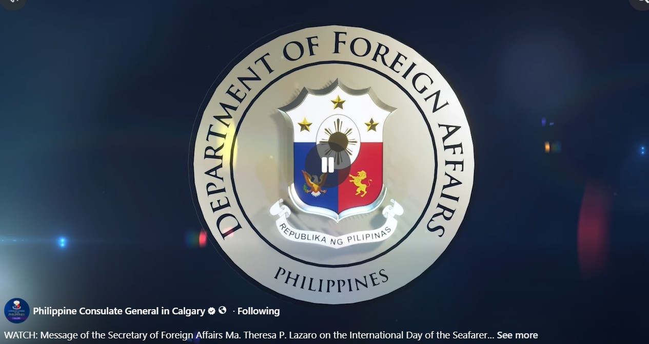 Watch: Message of the Secretary of Foreign Affairs Ma. Theresa P. Lazaro on the International Day of the Seafarer