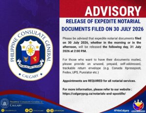 Advisory – Release of Expedite Notarial Documents Filed on 30 July 2026