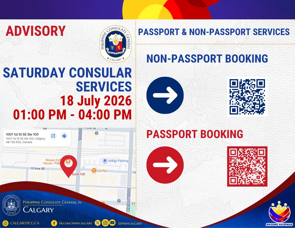 Saturday Consular Services – 18 July 2026 at 1:00 P.M. – 4:00 P.M.