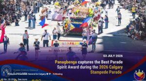 Panagbenga captures the Best Parade Spirit Award during the
2026 Calgary Stampede Parade