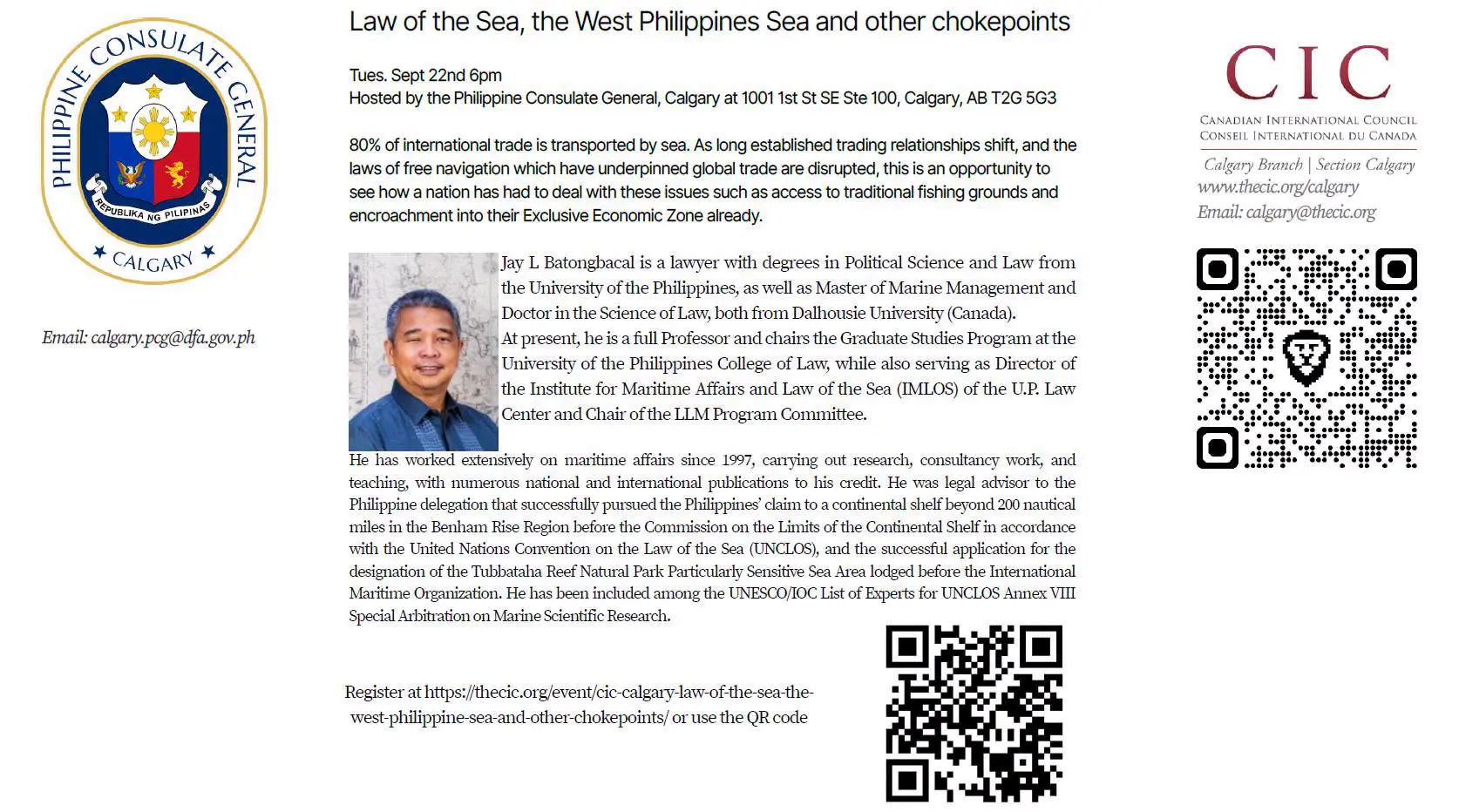 Lecture on the Law of the Sea, the West Philippine Sea and Other Chokepoints